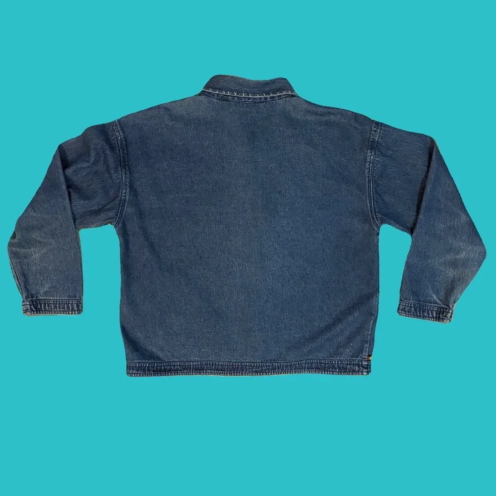 New Directions Vintage Textured Patchwork Denim Jacket Size L Preowned - Picture 4 of 6